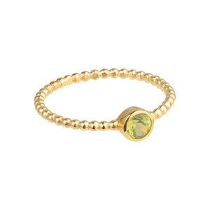 Luna - birthstone ring gold peridot August