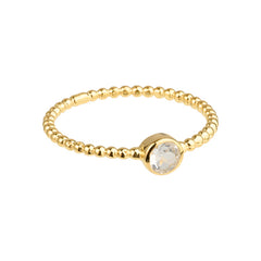 Luna - birthstone ring gold white topaz April