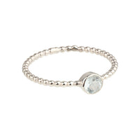 Luna - birthstone ring silver aquamarine March