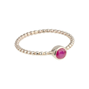 Luna - birthstone ring silver ruby July