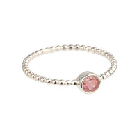 Luna - birthstone ring silver pink tourmaline October