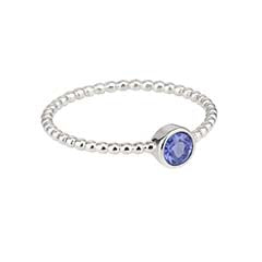 Luna - birthstone ring silver tanzanite December