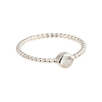 Luna - birthstone ring silver white topaz April