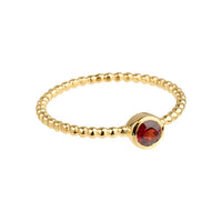 Luna - birthstone ring gold garnet January
