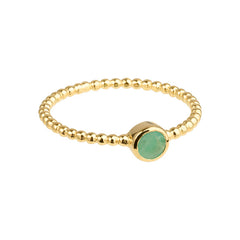 Luna - birthstone ring gold emerald May