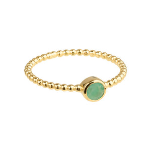 Luna - birthstone ring gold emerald May