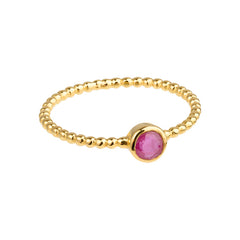 Luna - birthstone ring gold ruby July