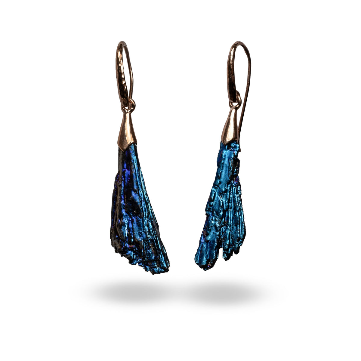 Rough and rare gold kyanite earrings