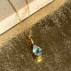 Didi - gemstone pendant drop-shaped blue topaz