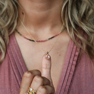 Zora - oval rose quartz gemstone pendant