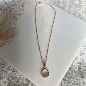 Rose gold round link necklace