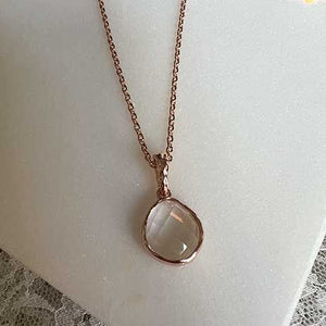 Rose gold round link necklace