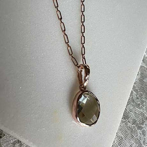 Rose gold elongated link necklace