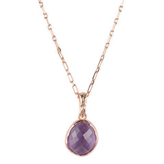 Riva - wavy edge rose gold pendant light amethyst gemstone