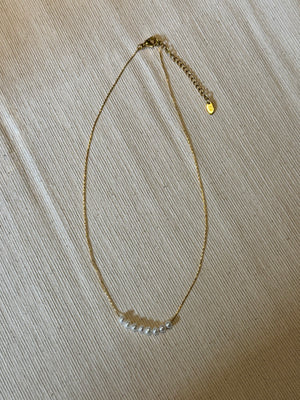 Liv - parelketting goudkleurig edelstaal