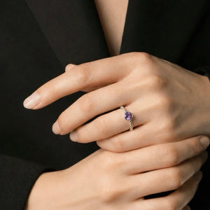 Luna - birthstone ring silver light amethyst June