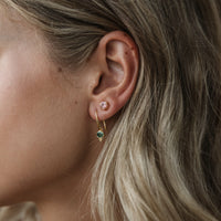 Vive - earrings gold emerald