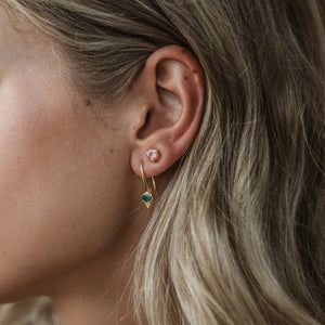 Vive - earrings gold emerald
