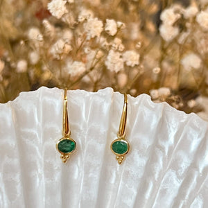 Vive - earrings gold emerald