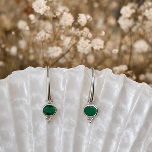 Vive - earrings silver emerald