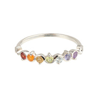 Mare - wave ring silver with chakra gemstones