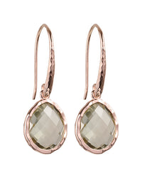 Riva - wavy edge earrings gold green amethyst