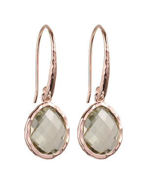 Riva - wavy edge earrings gold green amethyst