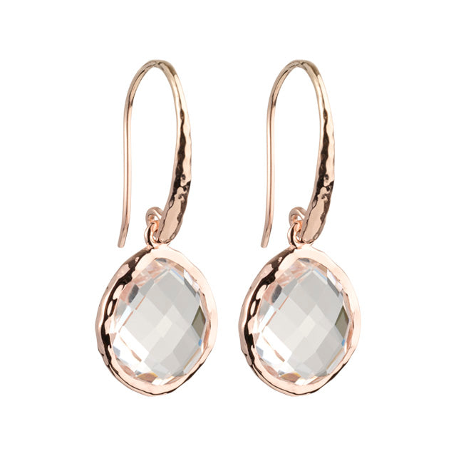Riva - wavy edge ring gold clear quartz