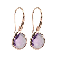 Riva - wavy edge earrings gold light amethyst
