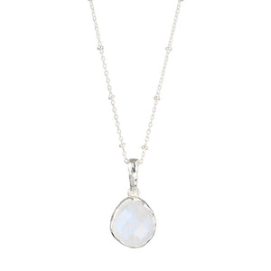Silver necklace round link with balls