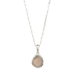 Silver necklace elongated link