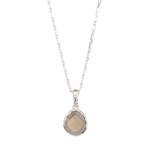 Silver necklace elongated link