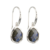 Riva - wavy edge silver earrings with labradorite