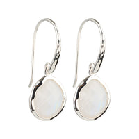 Riva - wavy edge silver earrings with moonstone