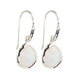 Riva - wavy edge silver earrings with moonstone