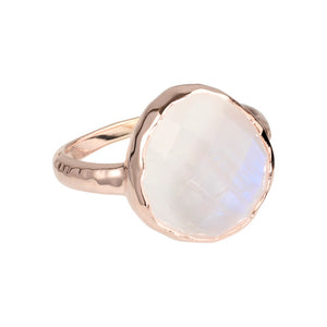 Riva - wavy edge ring gold moonstone