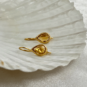 Veda - drop earrings gold citrine