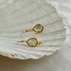 Veda - Drop Earrings Gold Green Amethyst