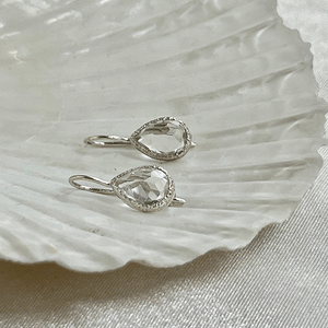 Veda - drop earrings silver clear quartz