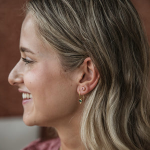 Yaya - ear studs gold pink tourmaline October