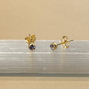 Sumi - stud earrings gold tanzanite December