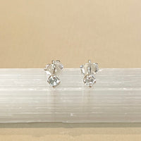 Sumi - stud earrings silver aquamarine March