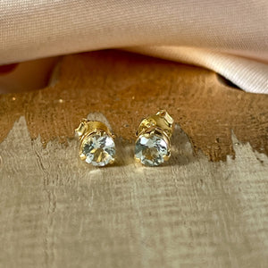 Yaya - stud earrings gold blue topaz November