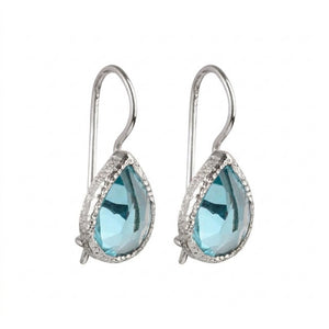 Veda - drop earrings silver blue topaz